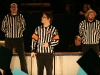 Les arbitres: Eric Richard, Alexandre Cadieux et Christian Paquin-Coutu. Match regulier 2 de la saison 2009 de la LNI, opposant l equipe des Blancs a l equipe des Bleus, au Medley de Montreal, le 16 fevrier 2009.
