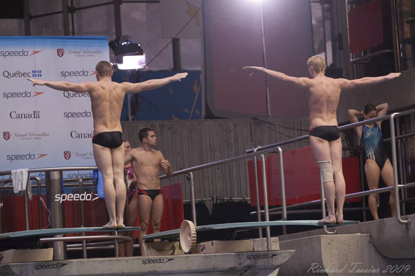 KONICA MINOLTA DIGITAL CAMERA;02 mai 2009; Canada; Centre sportif du stade olympique; Coupe Canada 2009; entrainement; Meaghan Benfeito - Canada; Montreal; Province de Quebec; Reuben Ross - Canada; Roseline Filion - Canada; Ãmilie Heymans - Canada