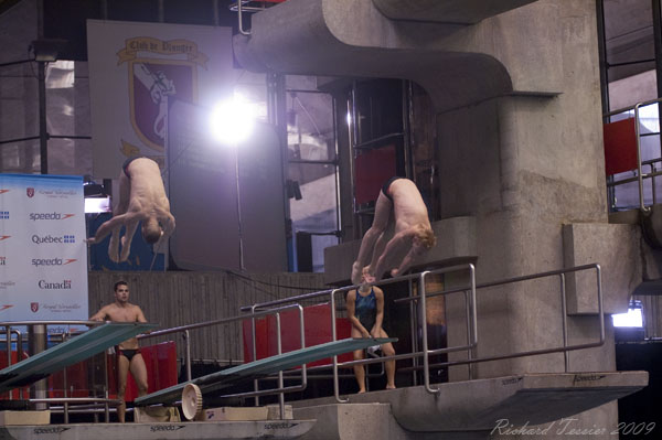 KONICA MINOLTA DIGITAL CAMERA;02 mai 2009; Canada; Centre sportif du stade olympique; Coupe Canada 2009; entrainement; Meaghan Benfeito - Canada; Montreal; Province de Quebec; Reuben Ross - Canada; Roseline Filion - Canada; Ãmilie Heymans - Canada